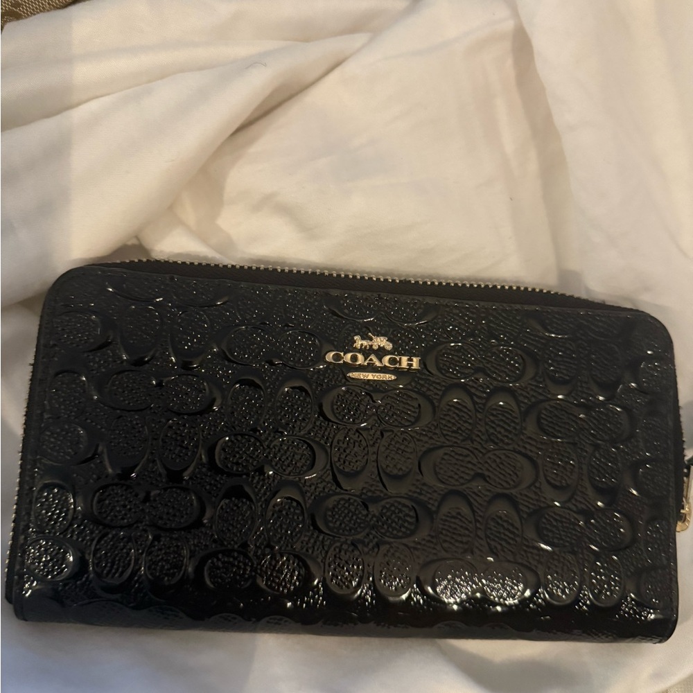 Coach Black Embossed Leather Wallet